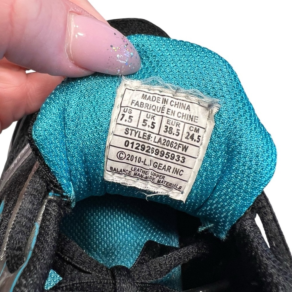 L.A. Gear Black Silver Teal Women's Sneakers - Picture 7 of 9
